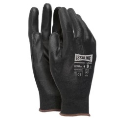 GUANTI DA LAVORO POLIESTERE SPALMATO PU NERO NITRILE TG 8 - 11