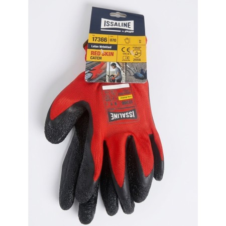 GUANTI DA LAVORO SKIN CATCH SINTETICO ROSSE E NERO TG. 8 - 10