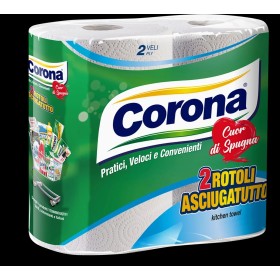 CORONA CARTA ASCIUGATUTTO CUOR DI SPUGNA 2 ROTOLI