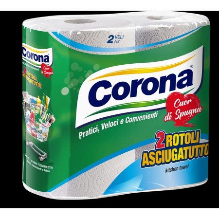 CORONA CARTA ASCIUGATUTTO CUOR DI SPUGNA 2 ROTOLI