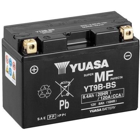 BATTERIA MOTO YUASA YTB9 12V  9AH SIGILLATA ATTIVATA FACTORY SEALED