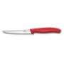 VICTORINOX COLTELLO BISTECCA A PUNTA A LAMA SEGHETTATA ROSSO CM. 11