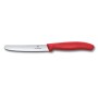 VICTORINOX COLTELLO BISTECCA LAMA SEGHETTATA A PUNTA TONDA ROSSO cm. 11