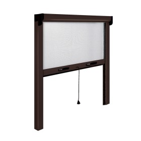 ZANZARIERA OPERA IN ALLUMINIO VERTICALE MARRONE 8017 CM.120x160 RIDUCIBILE
