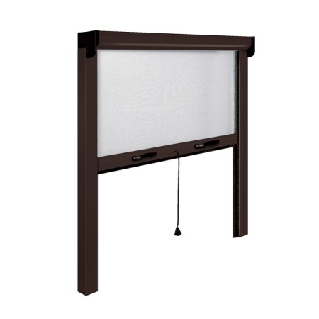 ZANZARIERA OPERA IN ALLUMINIO VERTICALE MARRONE 8017 CM.120x160 RIDUCIBILE