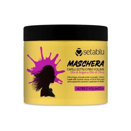 SETABLU MASCHERA CAPELLI SOTTILI E SENZA VOLUME ALL' OLIO DI ARGAN E OLIO D'OLIVA ML. 500
