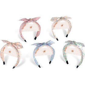 CERCHIETTO PER CAPELLI FANTASIA CUORI CON FIOCCO VARI COLORI