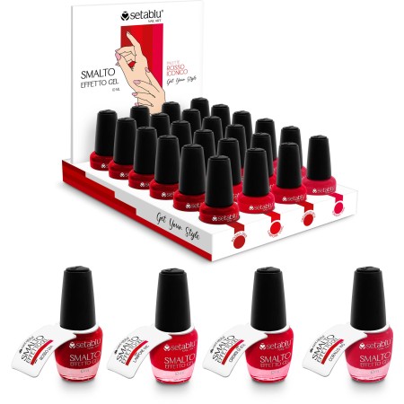 SETABLU SMALTI 4 COLORAZIONI IN DISPLAY 24PZ  ROSSO ICONICO