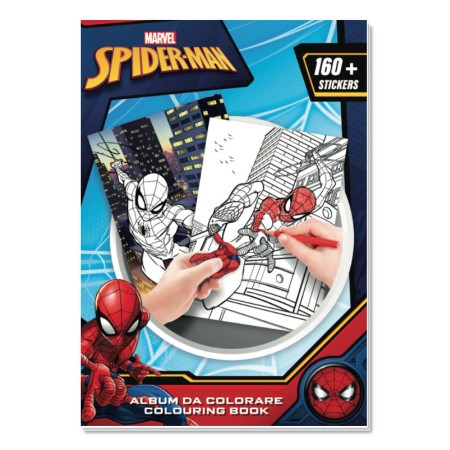 SETABLU ALBUM DA COLORARE SPIDERMAN 30 PAGINE   22 PAG DA COLORARE + 8 PAG ADESIVI