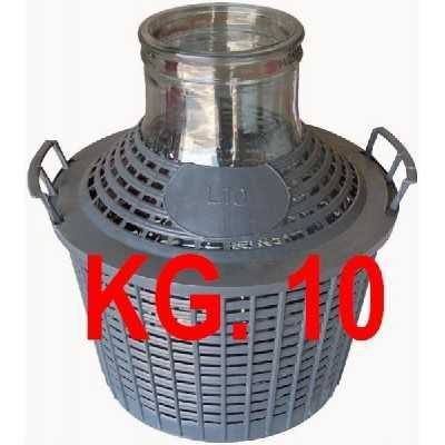 DAMIGIANA IN VETRO CON BOCCA LARGA LT. 10 