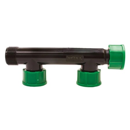 Irritec Collettore pvc con o-rings per irrigazione a 2 uscite 1 poll.