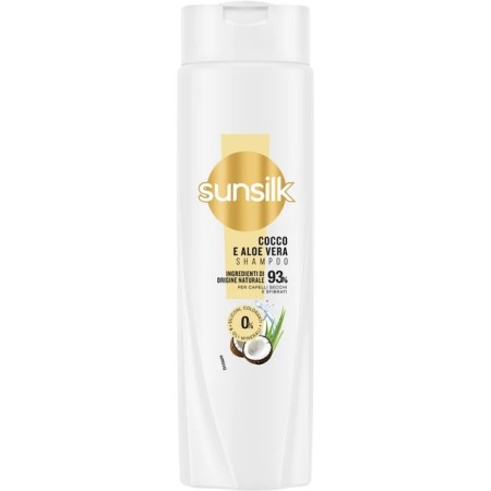 Sunsilk shampoo cocco e aloe - 0% siliconi, coloranti e oli minerali - 93% ingredienti origine naturale - 250 ml