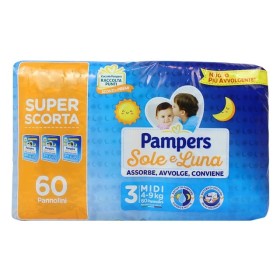 PAMPERS PANNOLINI SOLE E LUNA 3 MIDI 4-9 KG 60 PEZZI