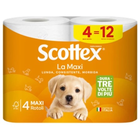 Scottex igienica la maxi 4 maxi rotoli + buono sconto 0,50