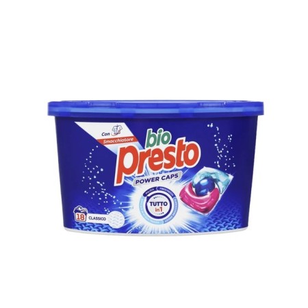 BIO PRESTO POWER CAPS DETERSIVO BUCATO LAVATRICE CLASSICO 18 LAVAGGI