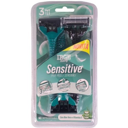Irge rasoio sensitive 3 lame 3 pezzi usa e getta