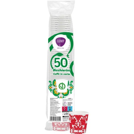 CLENDY BIO BICCH.CAFFE'CARTA 50PZ MAIOLICHE