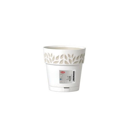 STEFANPLAST VASO OPERA DEC. CLOE D.15 X H.15 CM BIANCO/TRAVERTINO