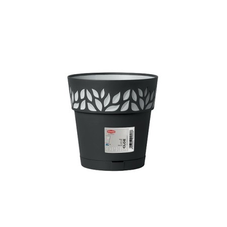STEFANPLAST VASO OPERA DEC. CLOE D.20 X H.19 CM GRAFITE/GRIGIO LUCE