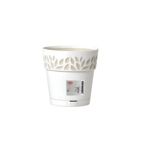 STEFANPLAST VASO OPERA DECORATO CLOE D.20 X H.19 CM BIANCO/TRAVERTINO