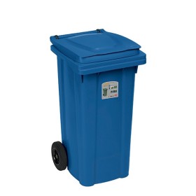 STEFANPLAST BIDONE NETTEZZA URBANA QUADRATO CON RUOTE LT. 120 BLU TRAFFICO