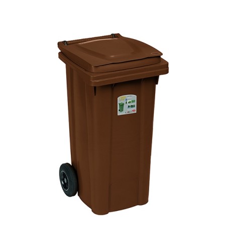 STEFANPLAST BIDONE NETTEZZA URBANA QUADRATO CON RUOTE LT. 120 MARRONE TERRA