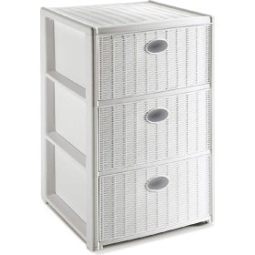 STEFANPLAST CASSETTIERA DOMUS 3 CASSETTI COLORE BIANCO POLVERE CM. 40x40x60h.