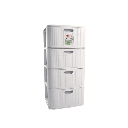 STEFANPLAST CASSETTIERA DOMUS 4 CASSETTI COLORE BIANCO POLVERE cm 40x40x80h