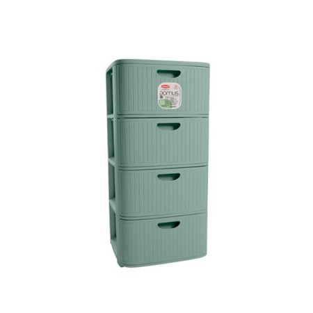 STEFANPLAST CASSETTIERA DOMUS 4 CASSETTI COLORE GREEN TEA cm 40x40x80h