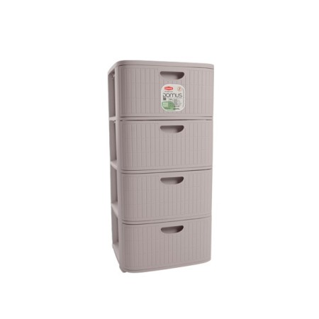STEFANPLAST CASSETTIERA DOMUS 4 CASSETTI COLORE GREIGE cm 40x40x80h