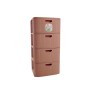STEFANPLAST CASSETTIERA DOMUS 4 CASSETTI COLORE MOCHA MOUSSE cm 40x40x80h