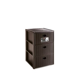 STEFANPLAST CASSETTIERA ELEGANCE 3 CASSETTI COLORE MOKA cm 40x40x60h