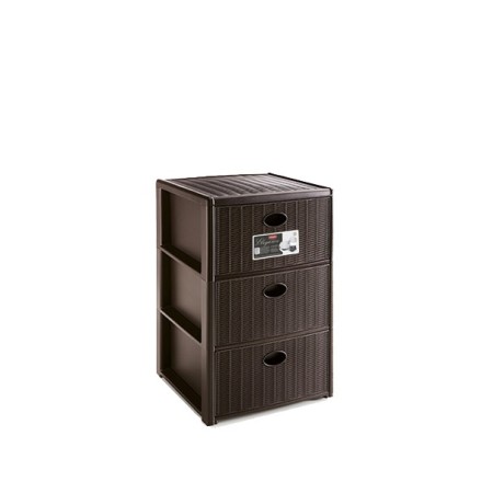 STEFANPLAST CASSETTIERA ELEGANCE 3 CASSETTI COLORE MOKA cm 40x40x60h