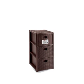 STEFANPLAST CASSETTIERA ELEGANCE 3 SLIM CASSETTI COLORE MOKA cm 30x40x60h