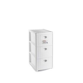 STEFANPLAST CASSETTIERA ELEGANCE SLIM 3 CASSETTI COLORE BIANCA cm. 30x40x60h