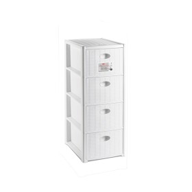 STEFANPLAST CASSETTIERA ELEGANCE SLIM 4 CASSETTI COLORE BIANCA cm 30x40x80h
