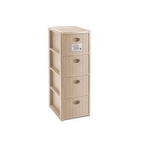 STEFANPLAST CASSETTIERA ELEGANCE SLIM 4 CASSETTI COLORE CASHMERE cm 30x40x80h