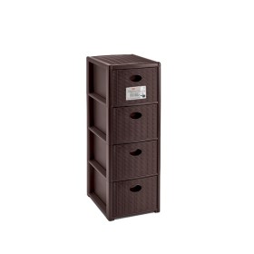 STEFANPLAST CASSETTIERA ELEGANCE SLIM 4 CASSETTI COLORE MOKA cm 30x40x80h