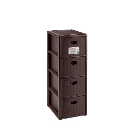 STEFANPLAST CASSETTIERA ELEGANCE SLIM 4 CASSETTI COLORE MOKA cm 30x40x80h