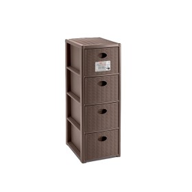 STEFANPLAST CASSETTIERA ELEGANCE SLIM 4 CASSETTI COLORE TORTORA cm 30x40x80h