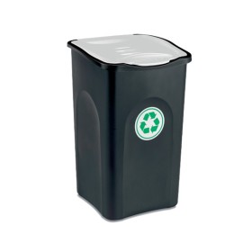 STEFANPLAST PATTUMIERA ECOGREEN CON FUSTO NERO E COPERCHIO BIANCO LT.50 cm 37x37x56h