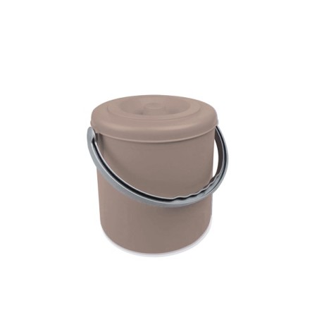 STEFANPLAST PATTUMIERA EUREKA CON COPRCHIO COLORE TORTORA CHIARO LT. 20 cm 30x31h