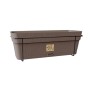 STEFANPLAST SET BALCONE VASO IN PLASTICA CON SUPPORTO IN METALLICO ETHICA COLORE TORTORA cm. 50x18x17h.