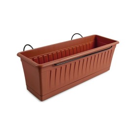 STEFANPLAST SET BALCONE VENEZIA VASO IN PLASTICA TERRACOTTA CON SUPPORTO IN METELLO cm 50x16x16,5h