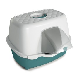 STEFANPLAST TOILETTE TRÈS CHIC OUTDOOR CHIUSA PER GATTO COLORE VERDE INGLESE/BIANCO cm 56x54,5x39h