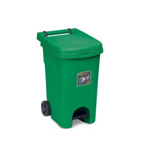 STEFANPLAST URBAN ECO SYSTEM BIDONE CON RUOTE E PEDALE VERDE LT. 60 51x40x65h.