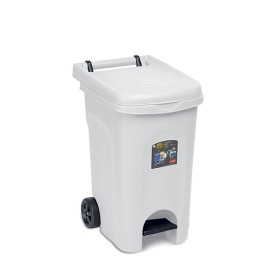 STEFANPLAST URBAN ECO SYSTEM BIDONE NETTEZZA URBANA CON PEDALE BIANCO LT. 60 cm 51x40x65h