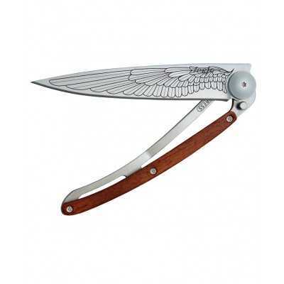 DEEJO WOOD 37G PADAUK WING FOLDING KNIFE STAINLESS STEEL BLADE
