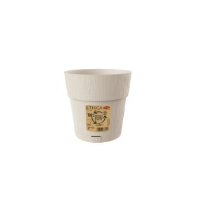 STEFANPLAST VASO IN PLASTICA ETHICA COLORE GESSO cm. 15x15h.