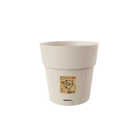 STEFANPLAST VASO IN PLASTICA ETHICA COLORE GESSO cm. 20x19h.